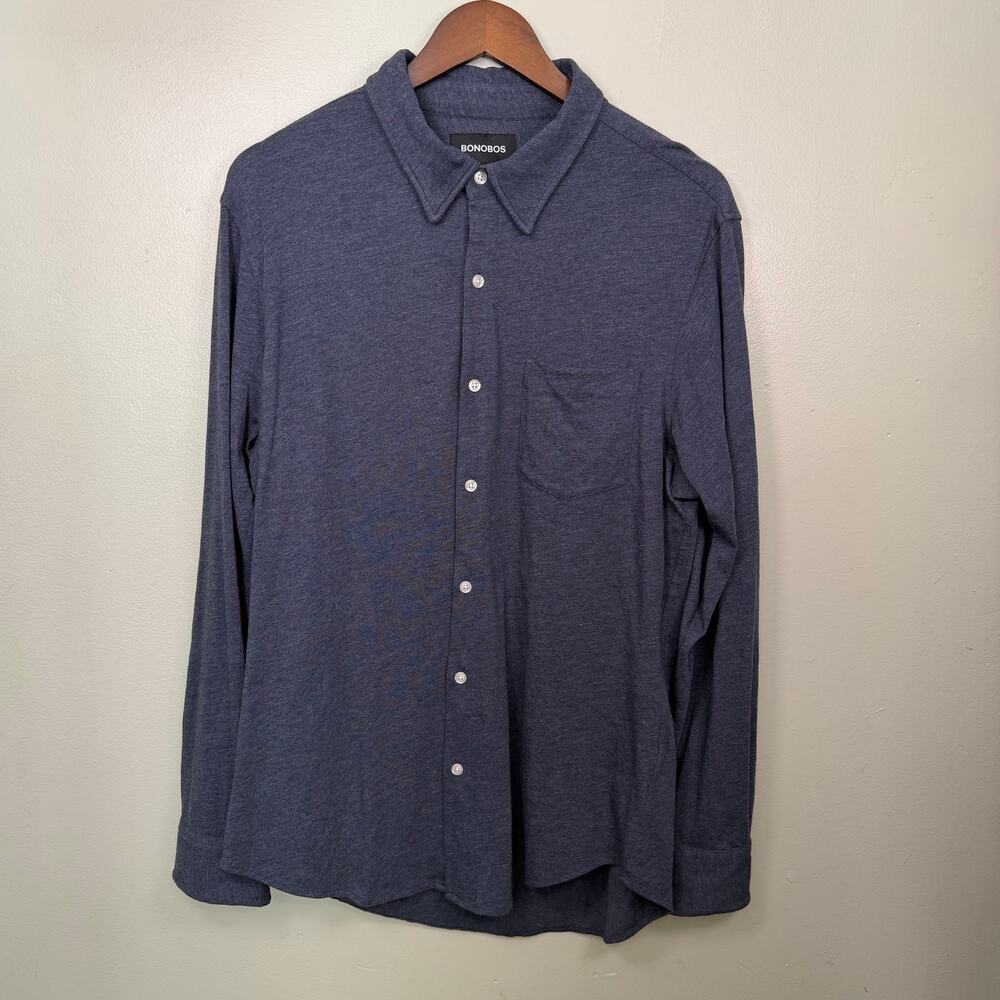 Bonobos Men’s M Slim Fit Button Up Shirt Cotton Blend Blue Long Sleeves Preppy